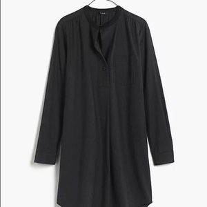 Madewell Charcoal Flannel Latitude Long Sleeve Popover Shirt Dress - Size XXS